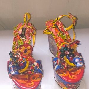 Dolce & Gabbana Crystal Wedge Sandals size US 8.5